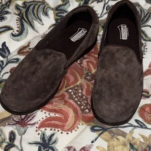 Brown Suede Slip-On Shoes